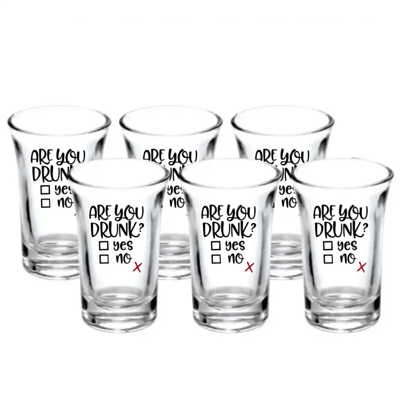 Are you drunk, set 6 pahare shout cu mesaje